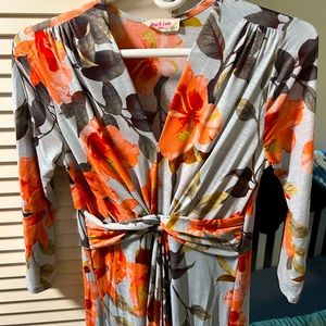 Peach Love California floral maternity maxi dress